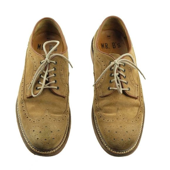 MR. B\'s for ALDO Oxfords Dress Shoes Suede Wingtip Sz. 10.5 Light Brown Leather main image 4